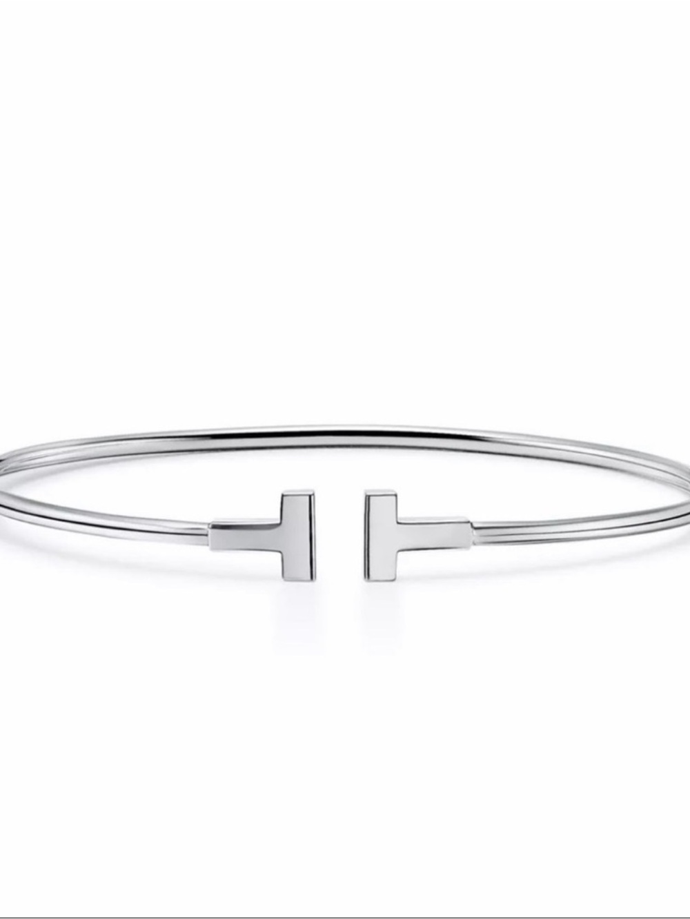 Tiffany & Co. Polished Silver T-Open Cuff Bracelet